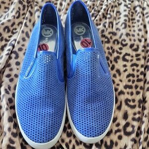 Michael Kors Perforated Blue Slip-On Shoes